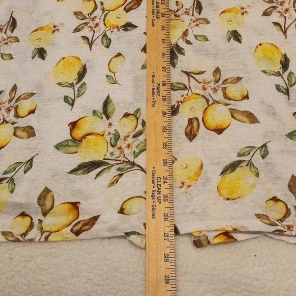 Cynthia Rowley Shirt 2X 100% Linen Lemon Print Back Buttons Blouse - Picture 5 of 6